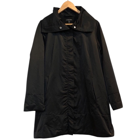 Eileen Fisher Black Jacket Coat Parka PL - Picture 1 of 7
